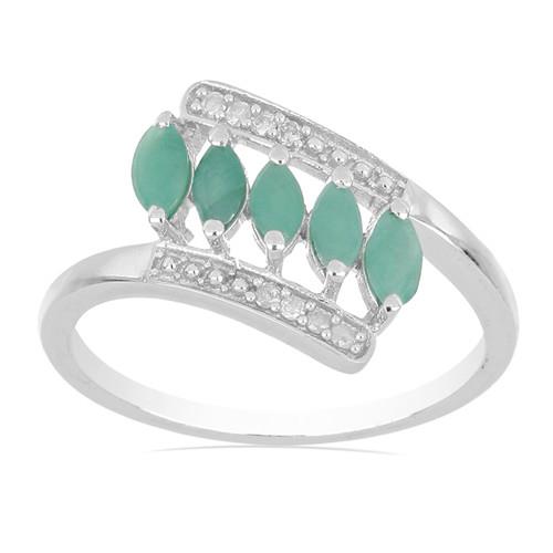 BUY NATURAL EMERALD MULTI STONE STYLISH RING IN 925 SILVER